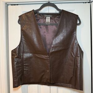Sans Souci Chocolate Faux Leather Vest
